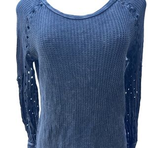 T Party vintage thermal top cutout sleeves